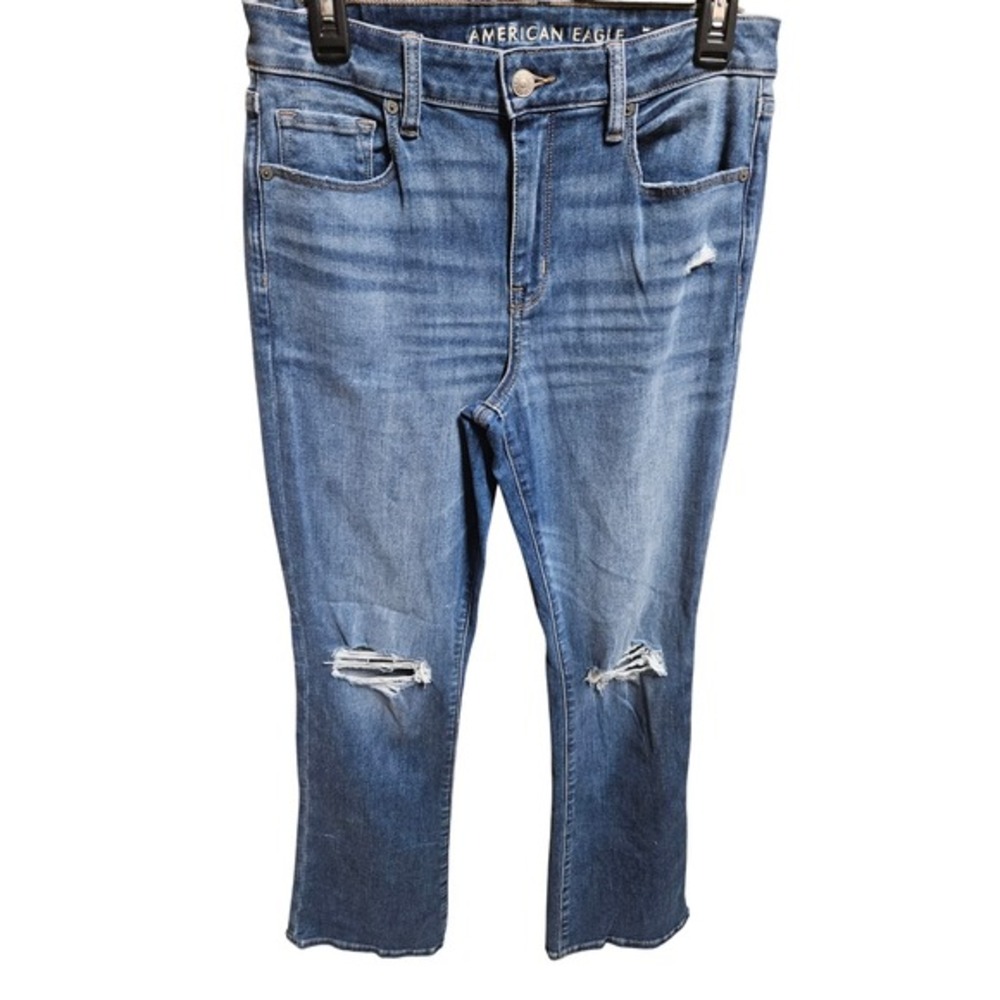 American Eagle‎ Denim Jeans Size 10 Ripped Distressed High Waisted